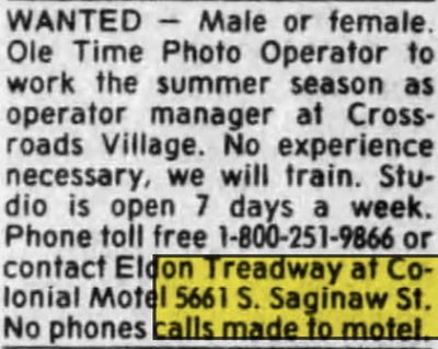 Colonial Motel - Apr 04 1981 Classified Ad